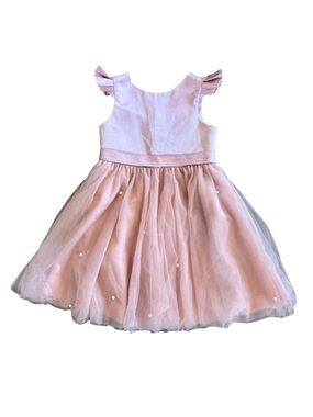 ✨ Dusty Pink Satin & Tulle Pearl Princess Dress (Girls ~Size 5) ✨